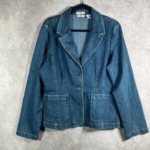 Vintage Duck Head Chore Jacket Womens Size 14 Blue Denim Button Front‎ 90s Y2K